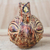 Ceramic vase, 'Fiery Warrior' - Earthenware Ceramic Vase