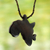 Ebony and leather pendant necklace, 'Star of Africa' - Handcrafted Leather and Ebony Necklace with African Map (image 2) thumbail