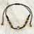Wood beaded necklace, 'Hope of Ghana' - Handcrafted Wood Beaded Necklace with Batik on Bone Accent (image 2) thumbail