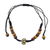 Wood beaded necklace, 'Hope of Ghana' - Handcrafted Wood Beaded Necklace with Batik on Bone Accent thumbail