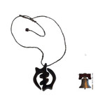 Ebony and leather pendant necklace, 'God-Fearing Faith' - Leather and Ebony Necklace with African Gye Nyame