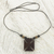 Wood pendant necklace, 'Adinkra Cross' - Ebony Bamboo and Sese Wood Floral Adinkra Pendant Necklace (image 2b) thumbail