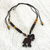 Collar colgante de ébano y bambú - Collar artesanal con tema de elefante de ébano y bambú