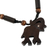 Ebony and bamboo pendant necklace, 'Trumpeting African Elephant' - Handcrafted Ebony and Bamboo Elephant Theme Necklace thumbail