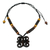 Ebony wood pendant necklace, 'Ram's Horns' - African Ebony and Sese Wood Ram's Horn Adinkra Necklace (image 2b) thumbail