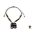 Ebony wood pendant necklace, 'Ram's Horns' - African Ebony and Sese Wood Ram's Horn Adinkra Necklace