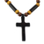 Halskette mit Anhänger aus Ebenholz und Bambus - Handgefertigte Kreuzkette aus Ebenholz und Bambus aus Ghana