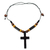 Ebony and bamboo pendant necklace, 'African Cross' - Handcrafted Ebony and Bamboo Cross Necklace from Ghana (image 2b) thumbail