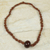 Bauxite and bull horn beaded necklace, 'Natural Kingdom' - Braided Bauxite Handcrafted Necklace with Bull Horn Bead thumbail