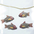 Wood ornaments, 'Little Ghanaian Fish' (set of 4) - Ghana Artisan Crafted Fish Theme Ornaments (Set of 4) thumbail