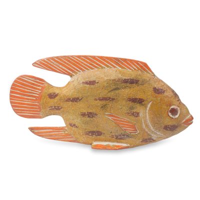 Wood sculpture, 'Ghanaian Redfish' - Hand Carved and Painted African Wood Fish Sculpture