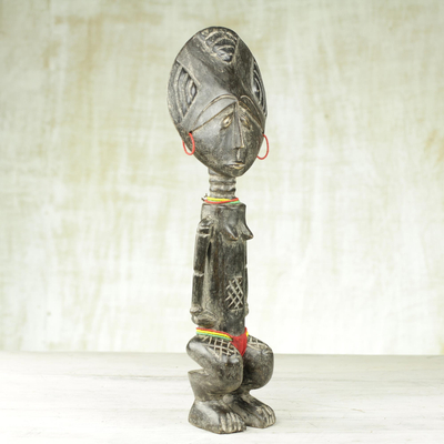 Wood fertility doll, 'Dipo Festival' - Artisan Crafted Wood Fertility Doll from Ghana