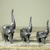 Wood sculptures, 'Cheerful Black Elephants' (set of 3) - Set of 3 Hand Carved Wood African Elephant Sculptures (image 2b) thumbail
