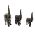 Wood sculptures, 'Cheerful Black Elephants' (set of 3) - Set of 3 Hand Carved Wood African Elephant Sculptures (image 2c) thumbail