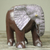 Wood sculpture, 'African Bush Elephant' - Handcrafted Wood Elephant Sculpture with Aluminum and Brass (image 2) thumbail