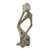 Wood sculpture, 'Thoughtful Father' - Hand-Carved and Painted Abstract Father and Child Sculpture (image 2a) thumbail