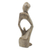 Wood sculpture, 'Thoughtful Father' - Hand-Carved and Painted Abstract Father and Child Sculpture (image 2c) thumbail