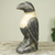 Wood sculpture, 'Crow' - Rustic Hand Carved Black and White Wood Crow Sculpture (image 2) thumbail