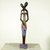 Beaded wood sculpture, 'Young Lovers' - Modern African Beaded Wood Sculpture of a Couple in Love (image 2) thumbail