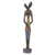 Beaded wood sculpture, 'Young Lovers' - Modern African Beaded Wood Sculpture of a Couple in Love thumbail