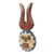 African wood mask, 'Lucky' - Handcrafted Brass Inlay Horned African Mask (image 2b) thumbail