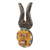 African wood mask, 'Luck Personified' - Authentic Ghana Handcrafted Horned African Mask (image 2b) thumbail
