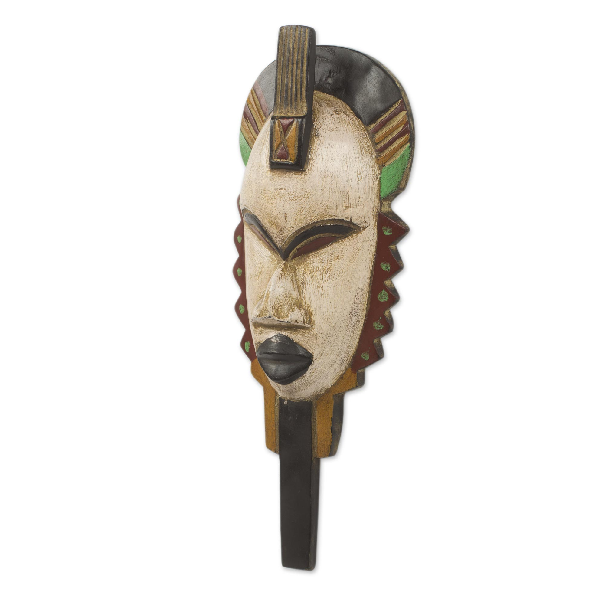 African Wall Mask of Swahili Healer Original Design - Afya | NOVICA