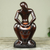 Escultura de madera de ébano, 'Kpanlogo Drummer' - Escultura original de madera de ébano del baterista africano