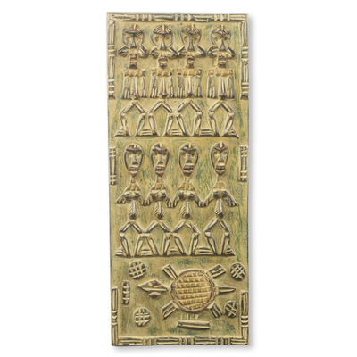 Afrikanische Relieftafel - Einzigartige handgefertigte afrikanische Kalebasse-Reliefplatte