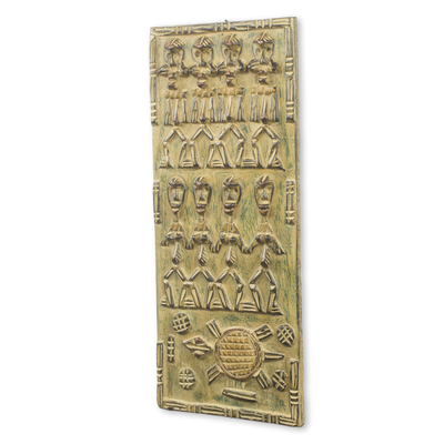 African relief panel, 'Balase Dogon Board' - Unique Hand Crafted African Calabash Relief Panel