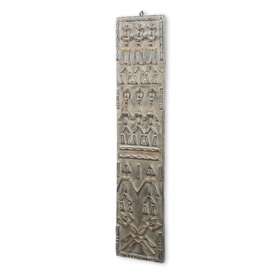 Afrikanische Relieftafel - Handgefertigte Wandreliefplatte aus Kalebasse und Holz aus Ghana