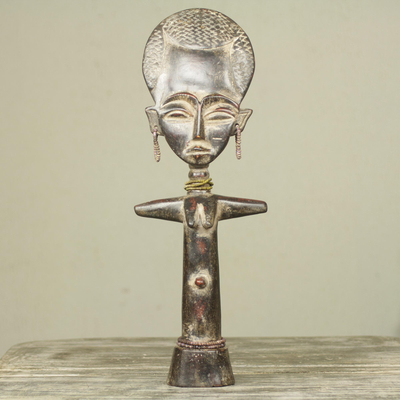 African wood sculpture, Ashanti Fertility Doll V