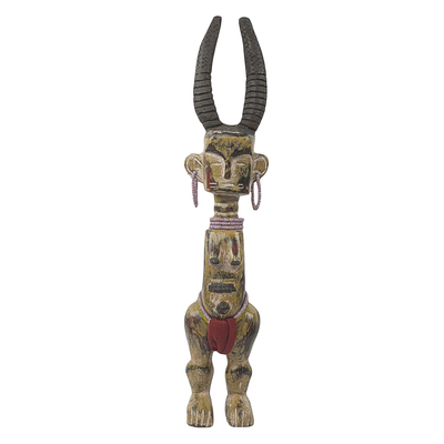 Afrikanische Holzskulptur, 'Fante Fruchtbarkeitspuppe IV'. - Traditionelle afrikanische Holzfruchtbarkeitsskulptur im Fante-Stil