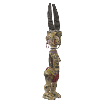 African wood sculpture, 'Fante Fertility Doll IV' - Traditional Fante Style African Wood Fertility Sculpture