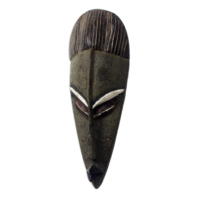 Máscara de madera africana - Máscara de pared decorativa africana diseñada artesanalmente