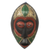 Afrikanische Holzmaske - Kunsthandwerklich gefertigte afrikanische Maske mit mehrfarbiger Messingverzierung