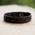 Men's leather bracelet, 'Run Along in Brown' - Men's Casual Brown Leather Bracelet with Brass Accents