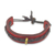 Men's leather bracelet, 'Twist and Shout in Red' - Handmade Leather Bracelet for Men in Red and Brown (image 2a) thumbail