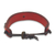 Men's leather bracelet, 'Twist and Shout in Red' - Handmade Leather Bracelet for Men in Red and Brown (image 2c) thumbail