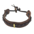 Men's leather bracelet, 'Twist and Shout in Brown' - Artisan Crafted Men's Brown Leather and Brass Bracelet (image 2a) thumbail