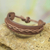 Men's leather bracelet, 'Simple Twist in Tan' - Tan Colored Leather Wristband Bracelet for Men thumbail