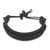 Men's leather bracelet, 'Simple Twist in Black' - Men's Black Leather Bracelet with Braided Cord Accent (image 2a) thumbail