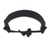 Men's leather bracelet, 'Simple Twist in Black' - Men's Black Leather Bracelet with Braided Cord Accent (image 2c) thumbail