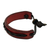 Men's leather bracelet, 'Simple Twist in Red' - African Red and Brown Braided Wristband Bracelet for Men (image 2b) thumbail