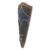 African wood mask, 'Fan' - Blue and Red African Wood Mask with Embossed Metal (image 2b) thumbail