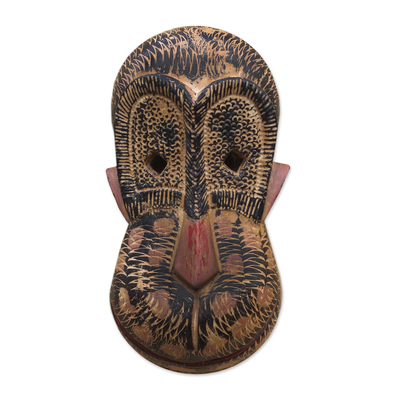 Artisan Crafted African Decorative Wood Monkey Mask