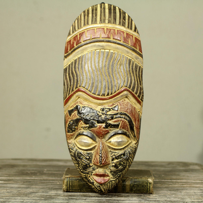 Máscara de madera africana - Máscara de madera africana artesanal de Ghana
