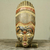African wood mask, 'Lady Ama' - Artisan Crafted African Wood Mask from Ghana