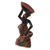Wood sculpture, 'Pan Carrier' - Original Hand Carved and Painted African Wood Sculpture