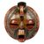 Afrikanische Holzmaske - Runde handgefertigte und bemalte westafrikanische Maske